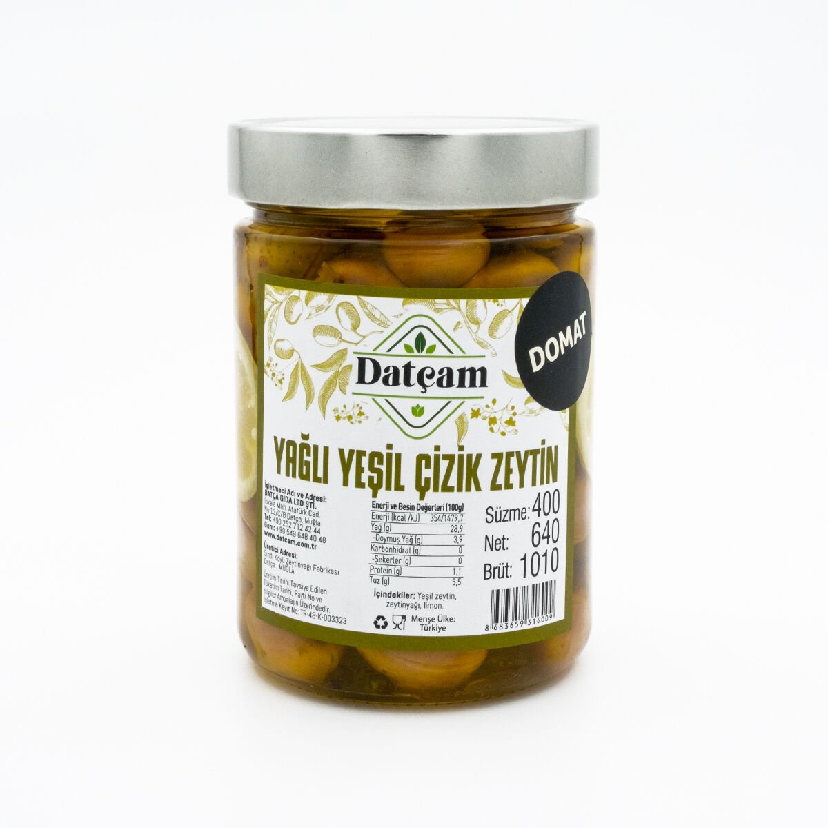 Yağlı Yeşil Çizik Zeytin 640gr