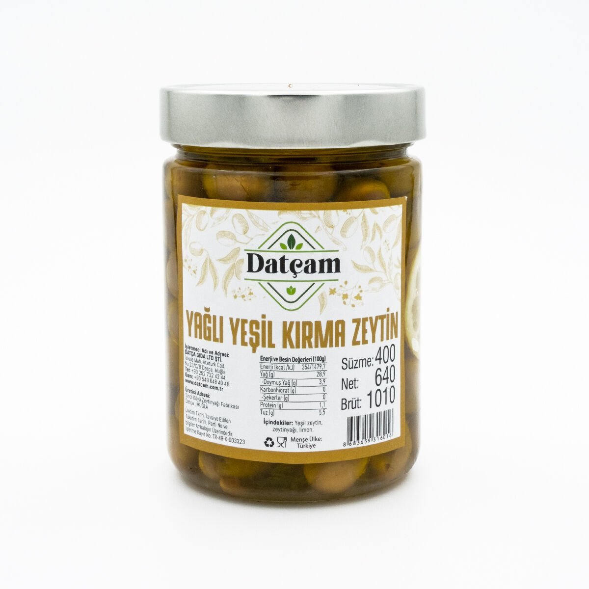 Yağlı Yeşil Kirma Zeytin 640gr